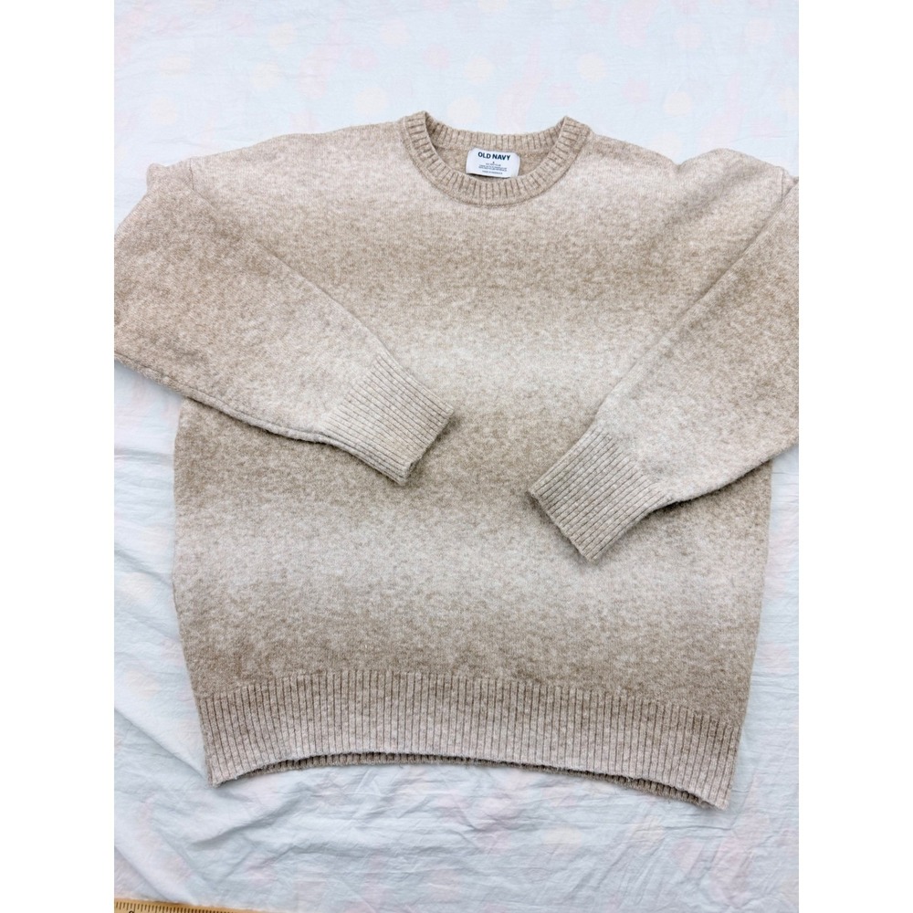 Old Navy Cozy Crewneck Pullover Sweater Warm Ombre Tan Wool Blend S 498379-03